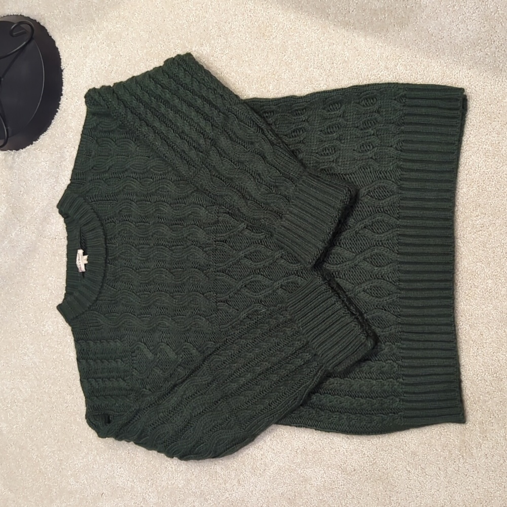 Baltic Born olive cable knit sweater